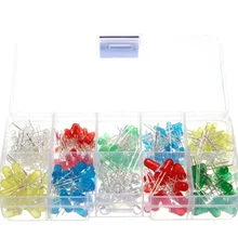 200 шт./лот 3 мм 5 мм светодиодный Диод Ассорти Комплект светодиодный светильник-Диоды 3 мм 5 мм красный/зеленый/синий/желтый/белый DIY светодиодный s Набор диодов