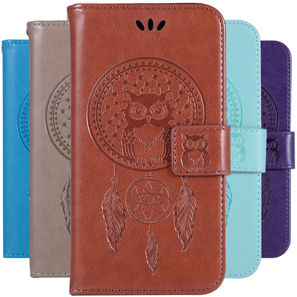 

Dream Catcher Owl Pattern Book Case Leather For Huawei Y9 2019 / Enjoy 9 Plus Flip Wallet Cover Shell Card Money Slots Holder