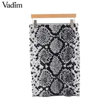 Vadim, женская трикотажная Мини-Юбка со змеиным принтом, животный узор, эластичная талия, облегающая, эластичная, faldas mujer, Ретро стиль, повседневные юбки, BA309