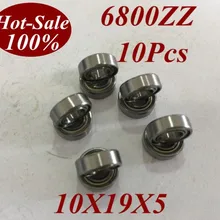 10 шт. низкий шумный 6800zz 6800Z 6800-ZZ 10X19X5 радиальный подшипник micro миниатюрный маленький подшипник двигателя подшипник