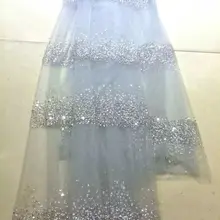 Последняя африканская кружевная ткань высокого качества SYJ-9549 печати склеенные блестки Сетка, фатин, кружева для вечерние/Вечерние платья