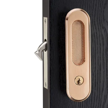 

Mute Mortice Sliding Door Lock Hidde Handle Interior Door Pull Lock Modern Anti-theft Room Wood Door Lock Furniture Hardware