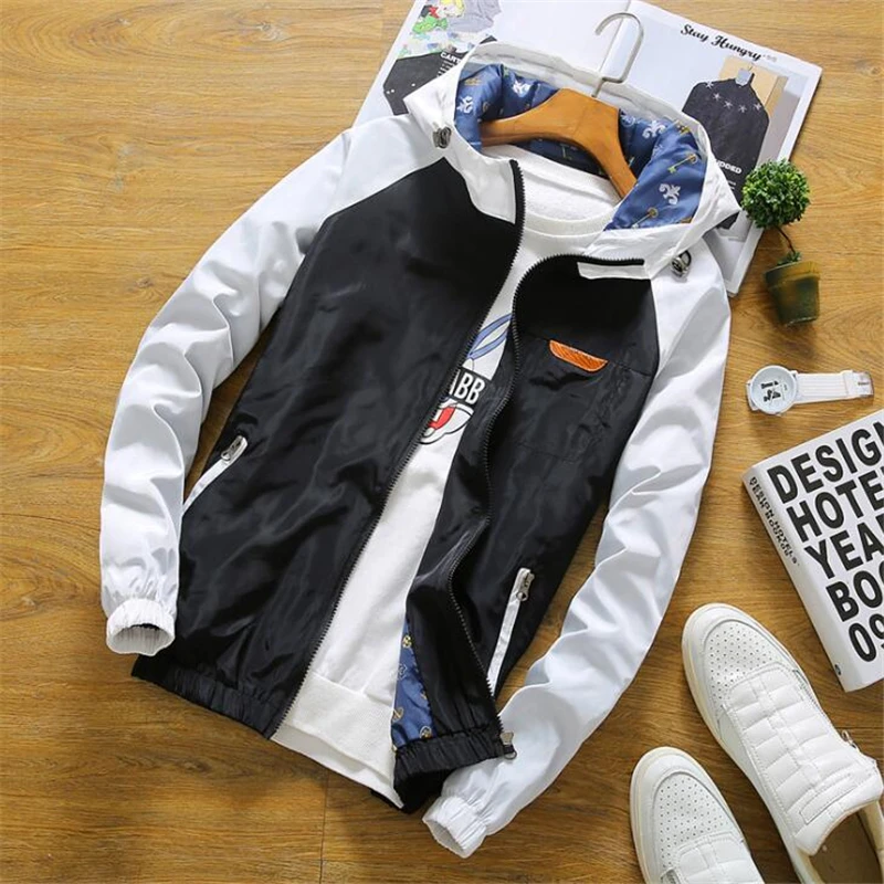 Jacket Men Windbreaker 2019 Spring Autumn Fashion Jacket Men's Hooded