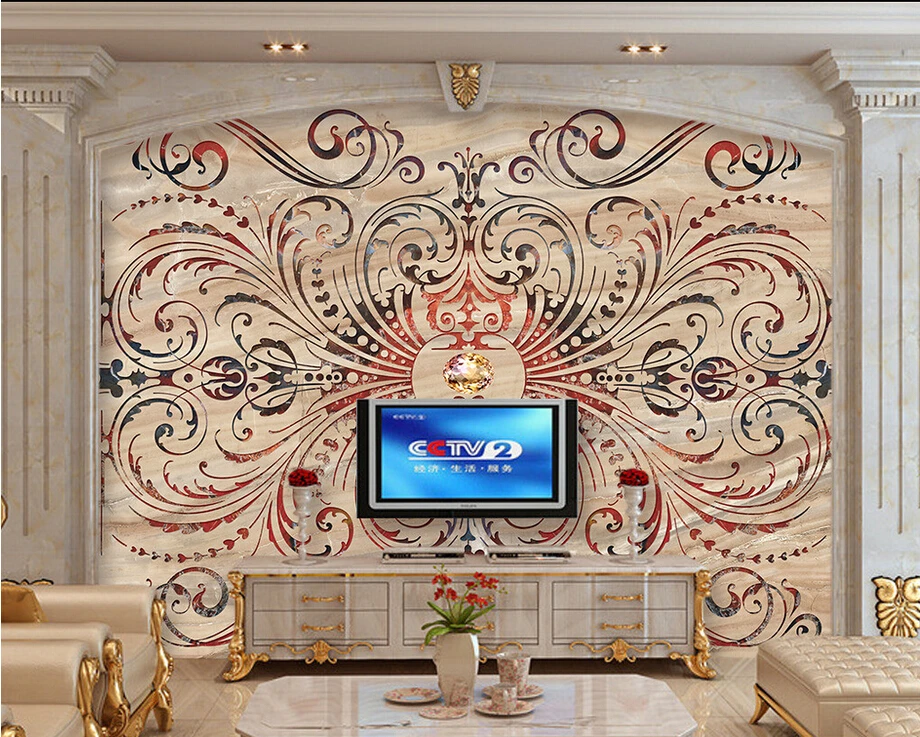 

Custom wallpaper murals flowers,European pattern and marbling,3D stereoscopic for living room sofa bedroom wall Vinyl wallpaper
