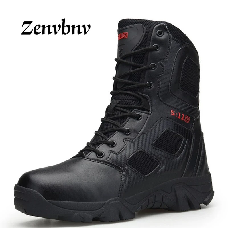 

ZENVBNV Men Desert Tactical Military Boots Mens Work Safty Shoes SWAT Army Boot Militares Tacticos Zapatos Ankle Combat Boots