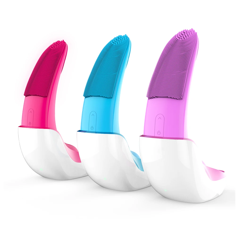 

Moon Shape Silicone Clean Electric Deep Facial Cleaning Massage Brush Wash Pore Cleaner Face Care Cleaner Wireless Rechargeable