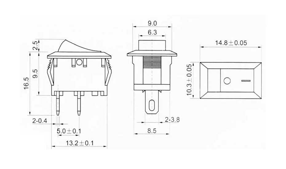 10 шт./лот красный 10*15 мм SPST 2PIN вкл/выкл G125 лодка кулисный переключатель 3A/250 в автомобиль приборная панель грузовик RV ATV дома