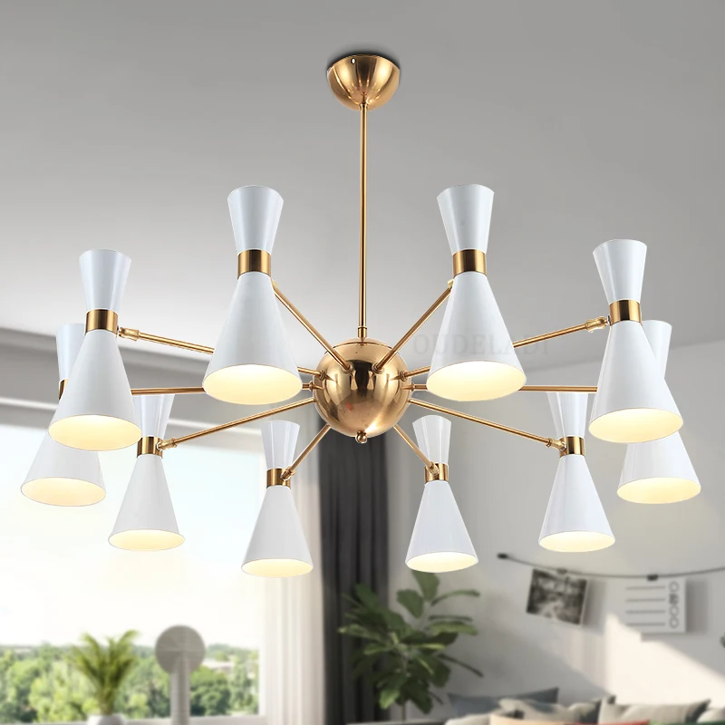 

Nordic wrought iron Pendant Lights 6/10 heads creative restaurant bedroom modern personality industrial wind horn Lamp