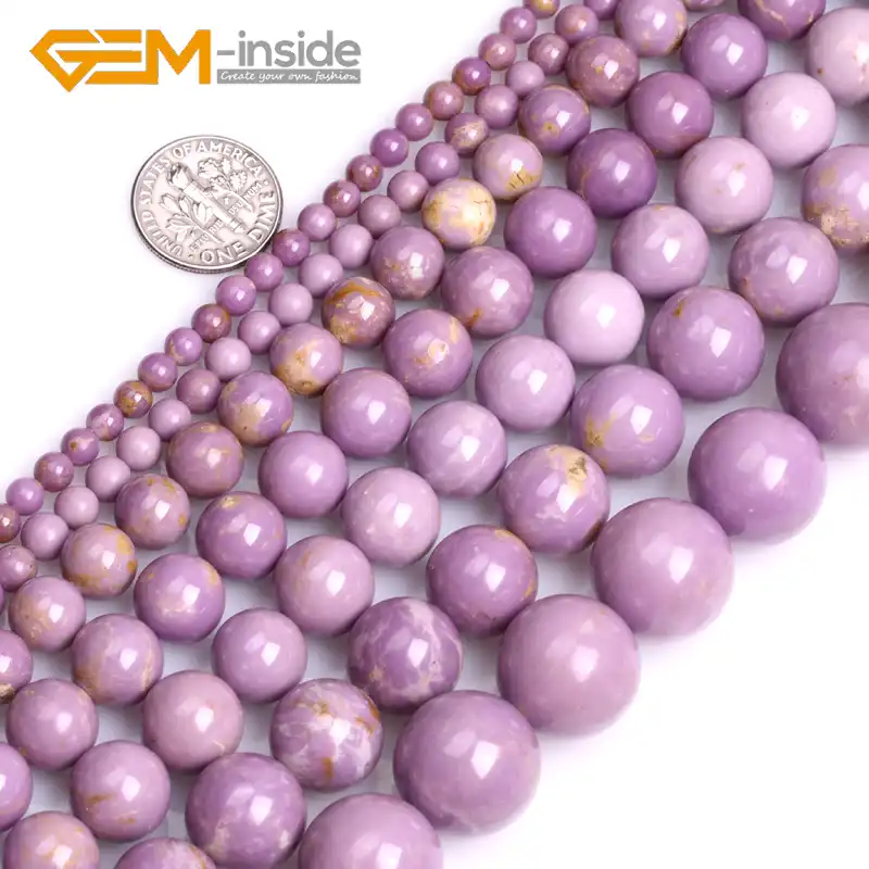 Nuevo Genuino Jade Lavanda Suave Natural 8 mm Redondo Piedra Preciosa Suelta Perlas 15/"AAA