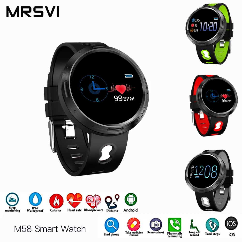 2019 New Original Global Version M58 Men Smart Watch Waterproof Pedometer Heart Rate Monitor Message Multi Women Sport Unisex |