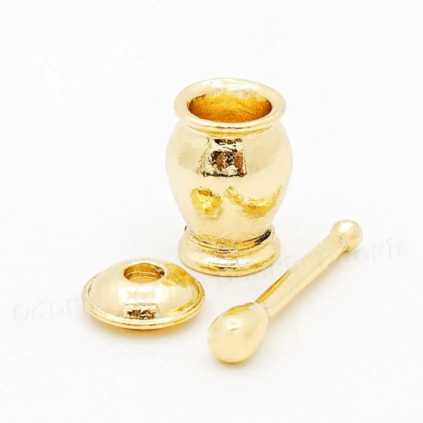 Odoria 1:12 Miniature Mortar and Pestle Spice Herb Grinder Dollhouse Kitchen Accessories - Image 3