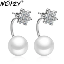 Красивые циркониевые серьги в виде снежинки, женские модные высококачественные ювелирные изделия, серебряные серьги в форме капли, два способа ношения