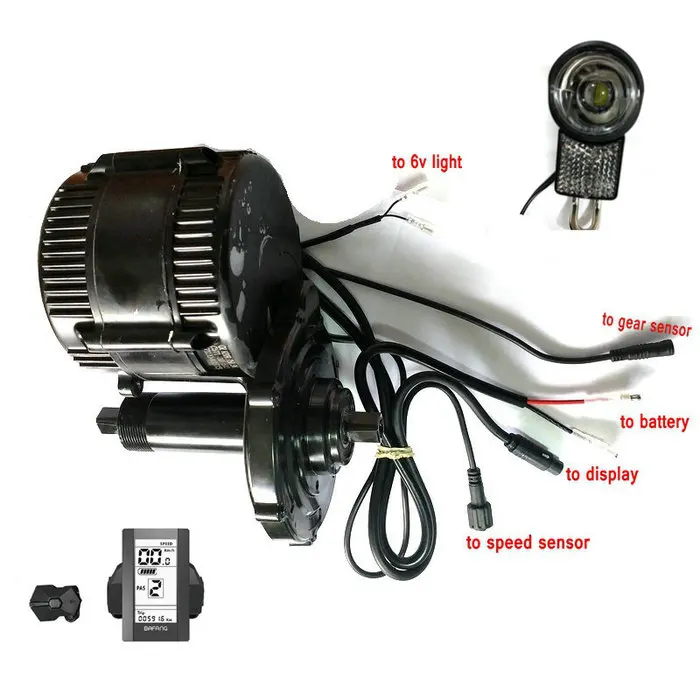bafang 8fun  motor with gear sensor and 6v light connections c965 display 6v light new version
