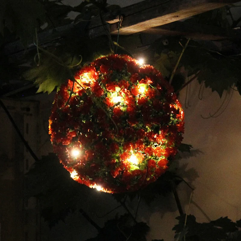 

20 LEDs Solar Light Flower Ball Hanging Garden Ornament Energy Saving Lamp SDF-SHIP