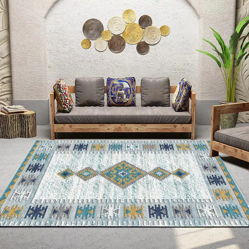 cheap Ethnic Style Carpets For Living Room Home Vintage Bedroom Carpet Sofa Coffee Table Rug Large Customize Floor Mat Moroccan Rugs