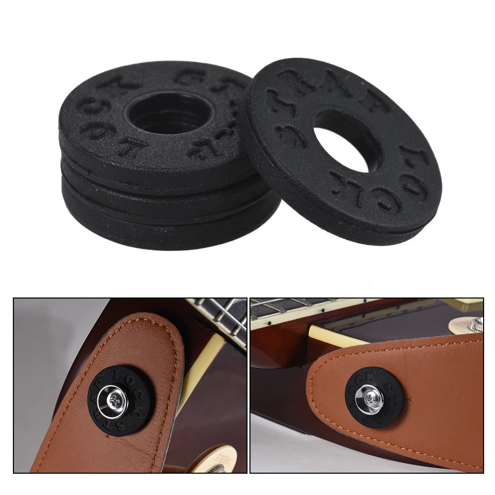 

4pcs Electric Guitar Strap Locks Blocks Rubber Material Bass Guitar Strap Lock Guitar Parts & Accessories