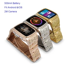 Нержавеющие стальные «Умные» часы телефон Для мужчин наручные умные часы для Android телефонный шагомер дистанционного Управление Смарт-часы