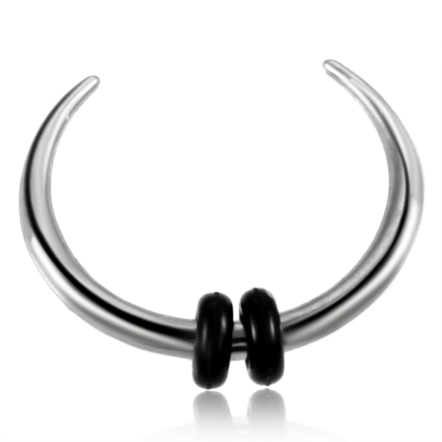Surgical Steel Mixed Colors OX Hoop Pincher Round Tapered Septum Nose Ring Ear Cartilage Piercing Earring 14g&16g