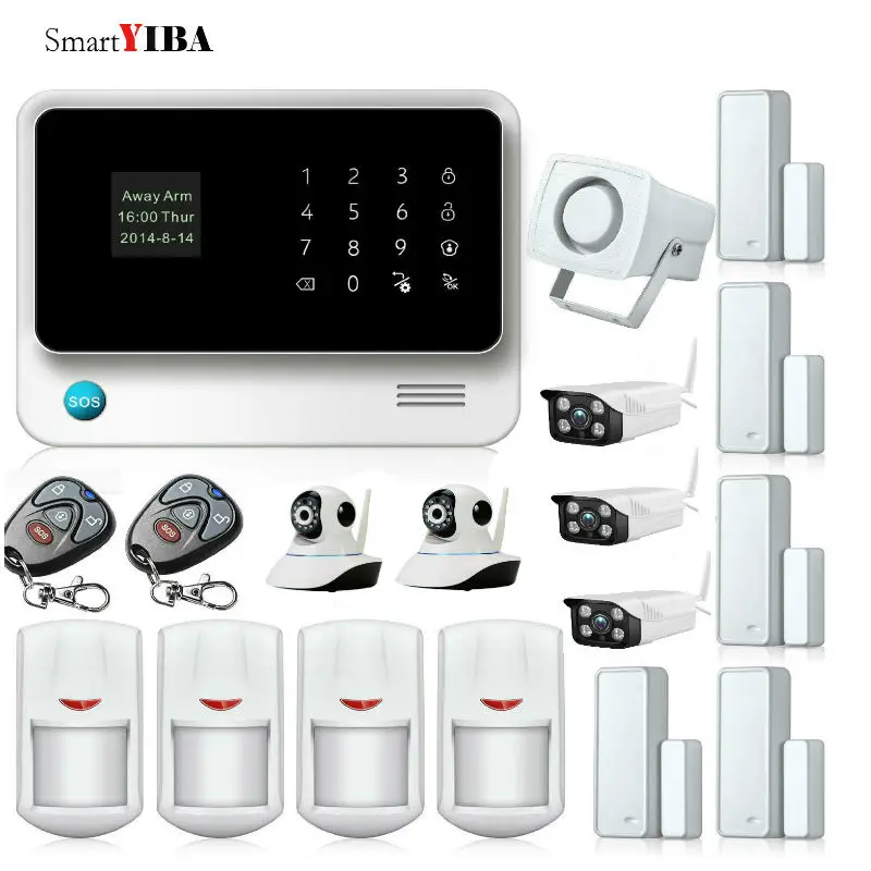 SmartYIBA APP Control Wireless Wifi/GSM Home Burglar Alarm System Home Surveillance Alarm kit+Indoor/Outdoor Camera+Alarm Sensor цена SmartYIBA APP Control Wireless Wifi/GSM Home Burglar Alarm System Home Surveillance Alarm kit+Indoor/Outdoor Camera+Alarm Sensor цены онлайн