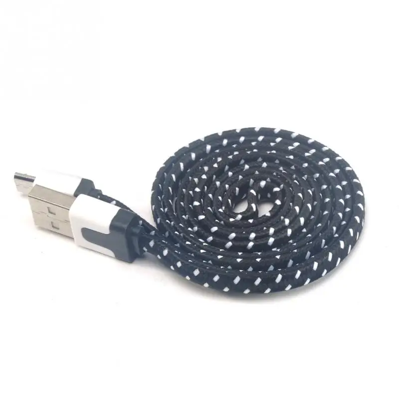 1 м/2 м/3 м Электронный Дата кабель V8 Соединитель 3 фута веревка Micro USB зарядный кабель синхронизации данных для сотового телефона плоский провод линии кабели - Цвет: Черный