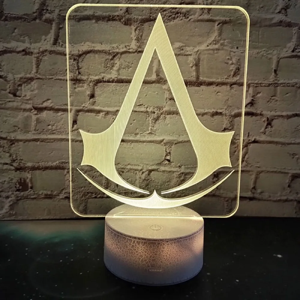 Игра Assassins Creed, 3d светильник, ночник, подарок для детей, декор для спальни, меняющий цвет, для детского кабинета, 3d светодиодный ночник, светильник