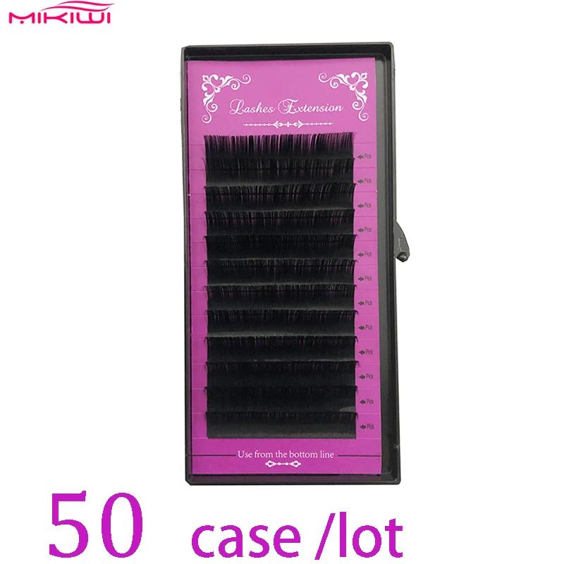 

MIKIWI 50cases set 12rows D curl mink eyelash extension fake eyelashes maquiagem cil individual eyelashes premium mink lashes