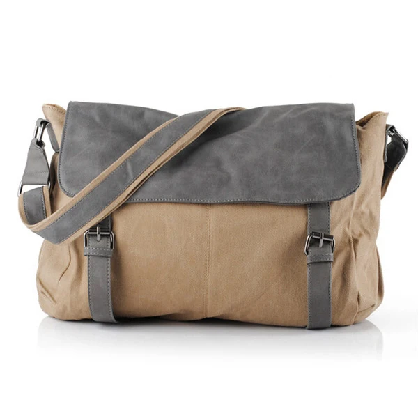 

S.C. Cotton Men Women Canvas Vintage Style Outdoor Sports Casual Shoulder Belt Bag 36 x 28 x 7 cm