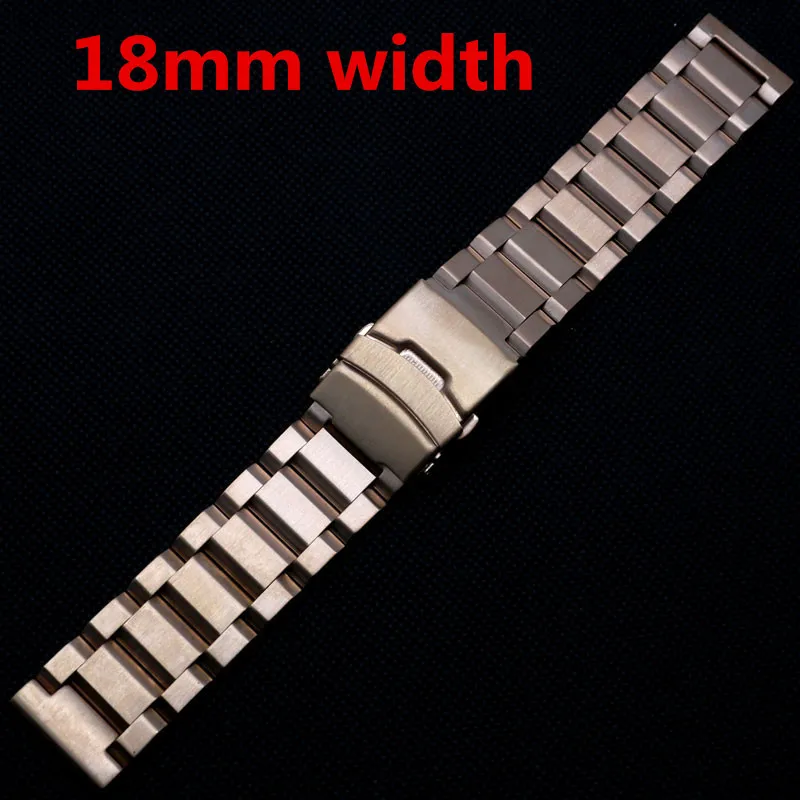 18mm Rose Golden Stainless Steel Strap Wrist Watch Band Folding Clasp