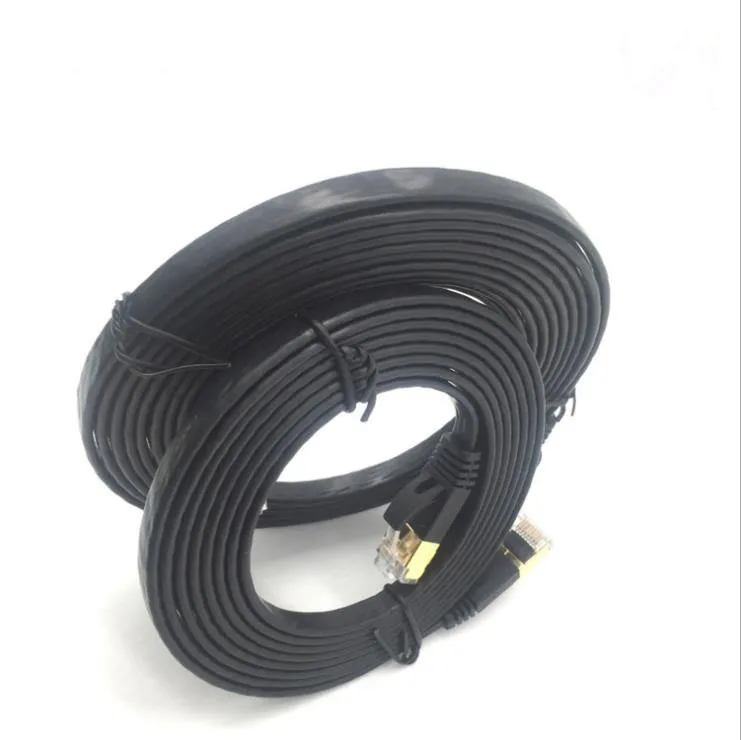 

supply CAT7 net wire high quality pure copper 2 m black ten megabytes flat net wire seven kinds of net wire