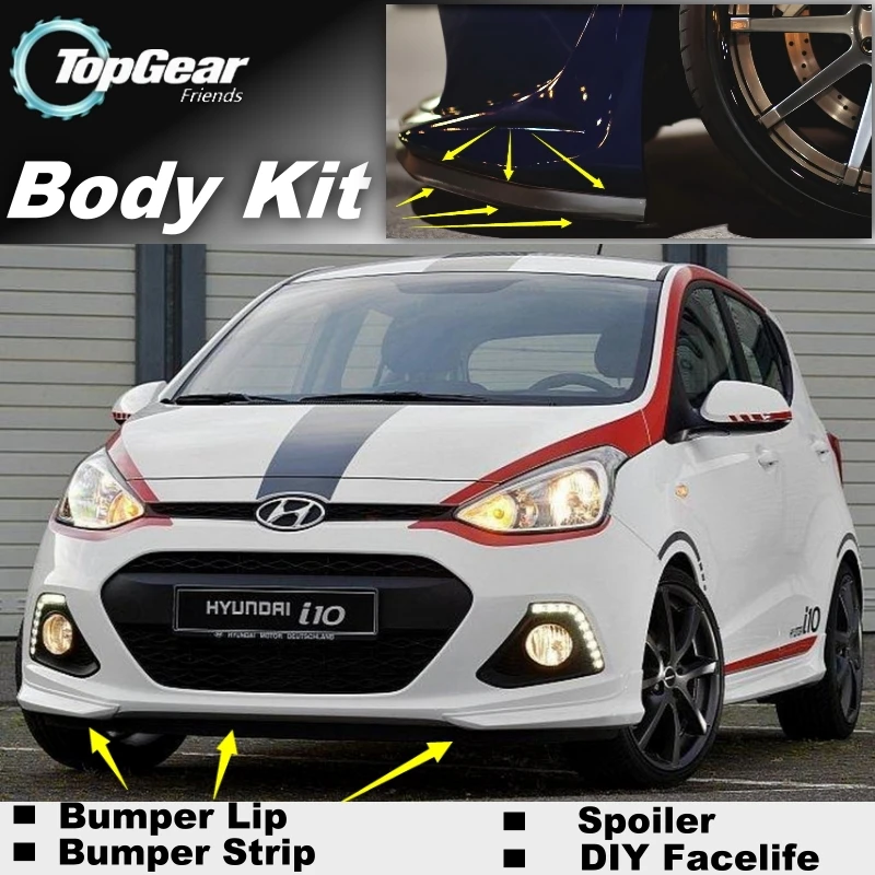For font b Hyundai b font Atos Eon Bumper Lip Front Spoiler Deflector For TopGear Friends