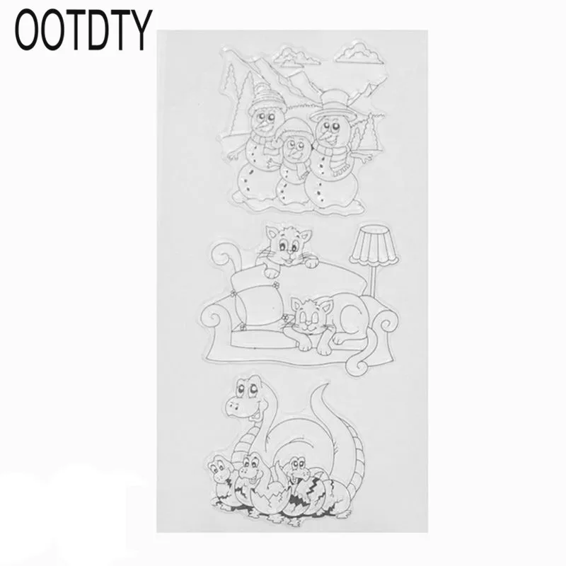 

DIY Silicone Painting Stencil With Cartoon Animal Dragon Pattern As Stamps Album Decorative Template Drawing Helper Tool