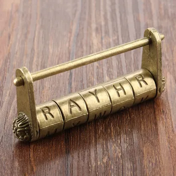 

1Pc Antique Chinese Old Password Padlock Jewelry Chest Wooden Box Lock Padlock for Suitcase Drawer Cabinet Door Hardware Locks
