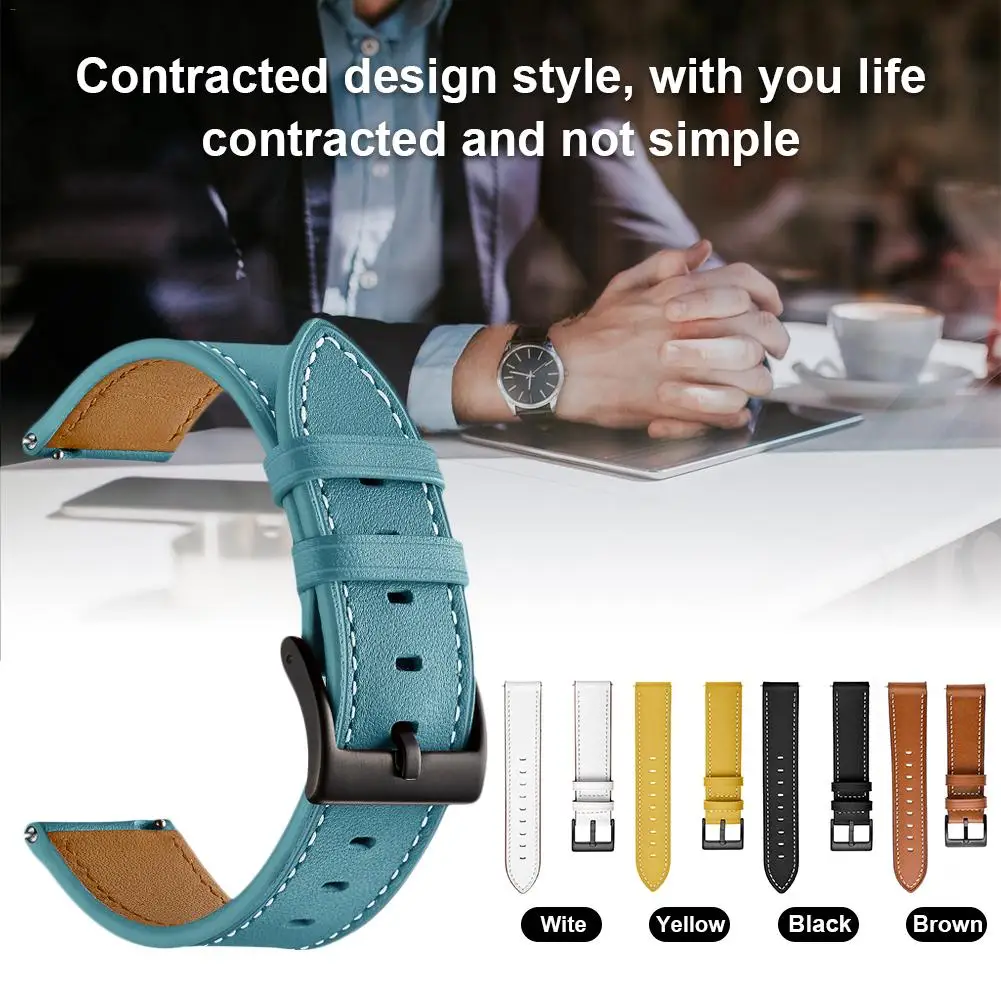 

20mm Genuine Leather Watch Band Top Layer Leather Watchband Strap For Garmin Vivoactive 3/Vivomove HR Bracelet Sport Watches