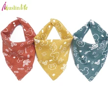 Muslinlife High quality new cotton baby bibs Burp Cloths Fashion Animal Print baby bandana bibs dribble bibs