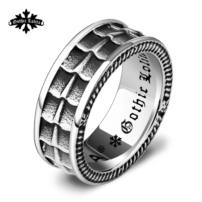 Vintage dragon edged rings for man Stainless steel fashion jewery gift for your boyfriend mygrillz