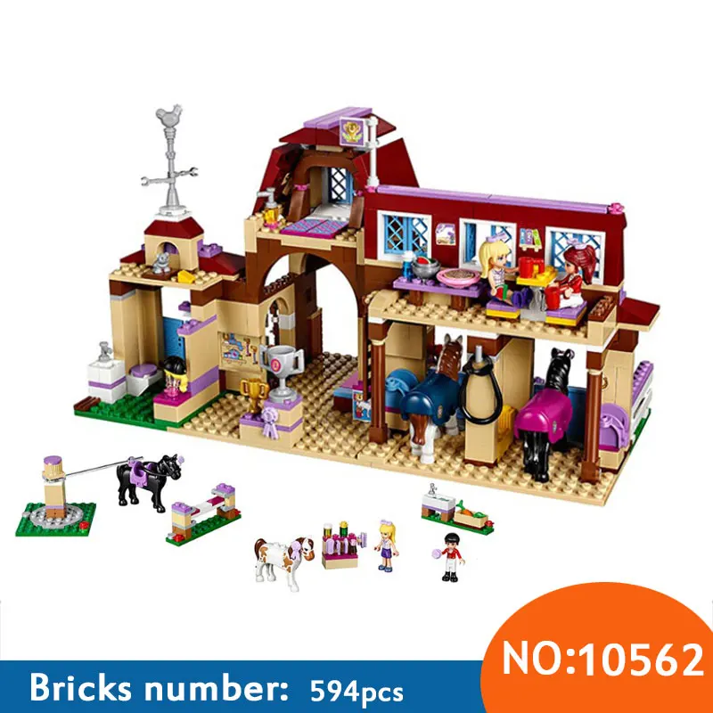 10562 Girls Friends Heartlake Riding Club Building Blocks 594Pcs Kids Model DIY Bricks Toys For Children