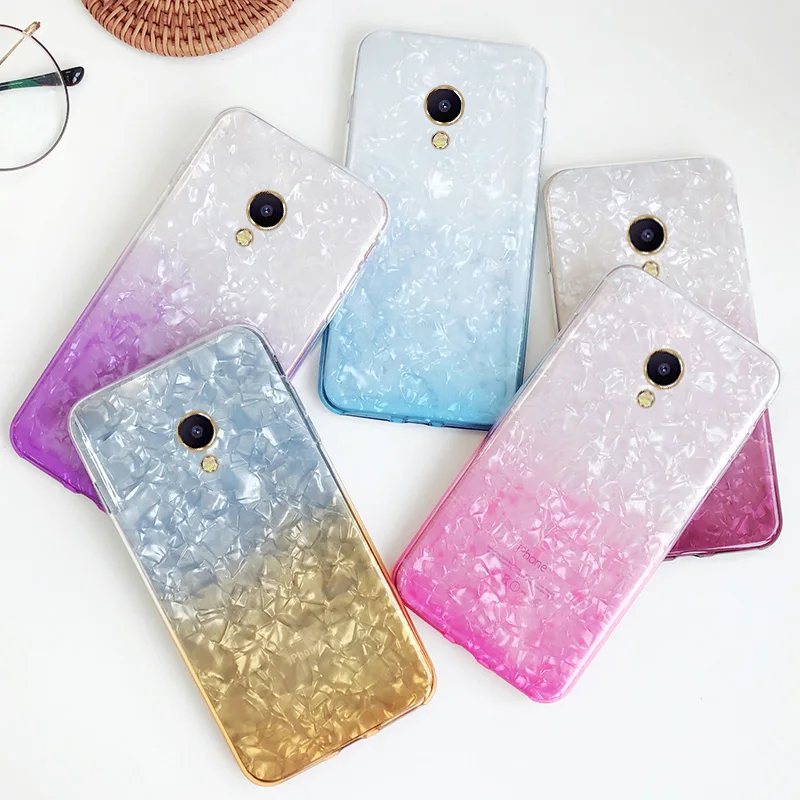 

Hot Colorful Gradient Soft Phone Case For Meizu M5S M5C M5 M3 M3S Note 3 5 M5A Slim Silicone Conch Shell For Meizu U10 U20 Cover