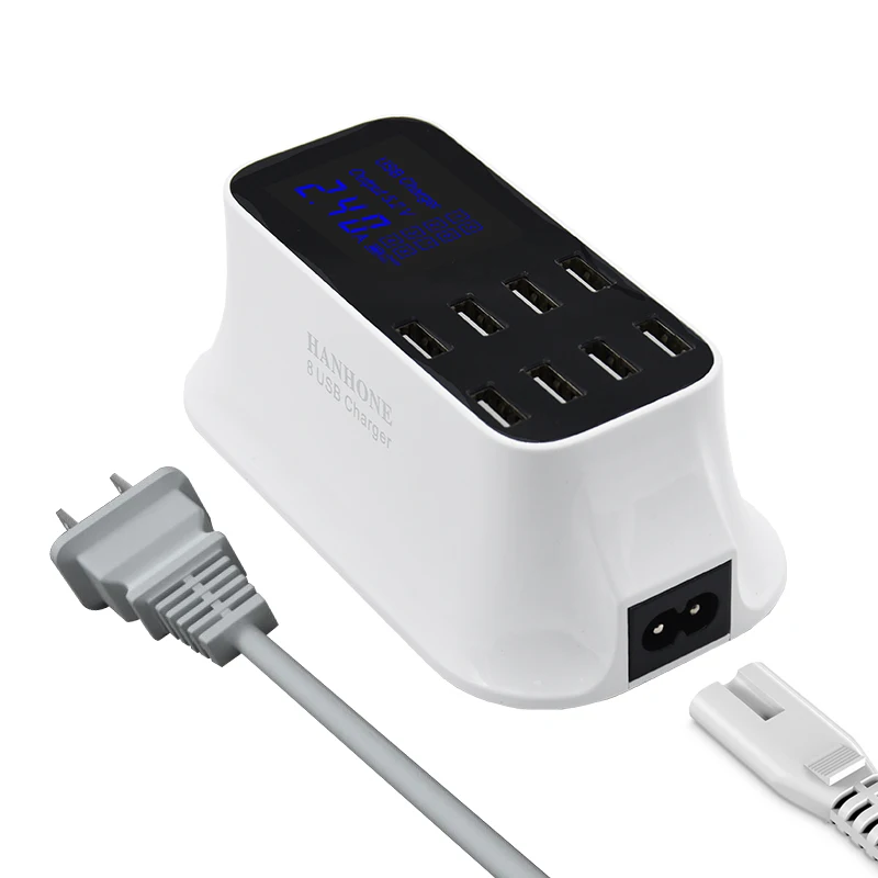 США HANHONE 40 Вт 8 портов USB зарядное устройство для iPhone iPad samsung несколько настенных зарядных устройств 5 В/4A Великобритания/ЕС вилка адаптер мобильный телефон Универсальный - Тип штекера: США
