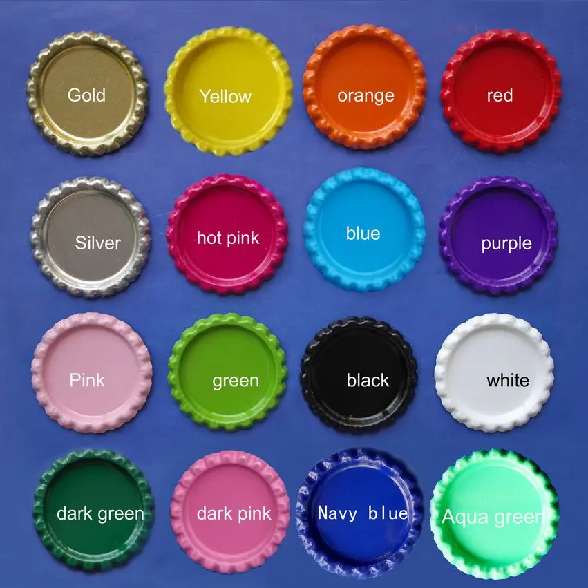Free Shipping both side colored Flatten Bottle Caps For