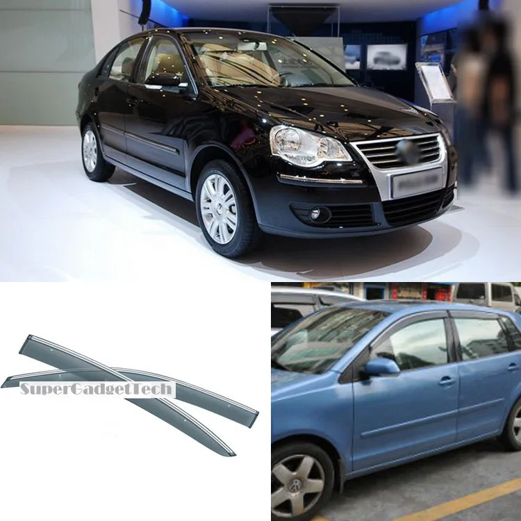

New 4pcs Blade Side Windows Deflectors Door Sun Visor Shield For VW POLO 2005-2010