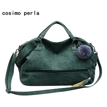 

Nubuck Leather Suede women handbag Fashion Female Shoulder Bag Hair Ball Retro Messenger Bag Motorcycle Crossbody Bags Ladie Bag