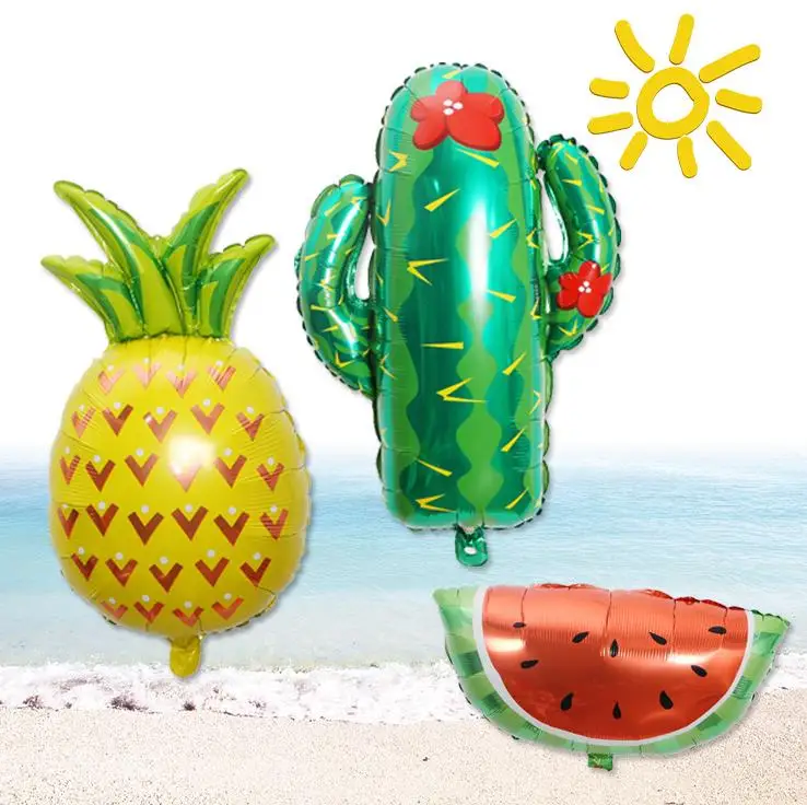 

Fruits Balloons Watermelon Pineapple and Cactus Foil Balloon Helium or Air Hawaii Luau Tropical Birthday Party Decoration