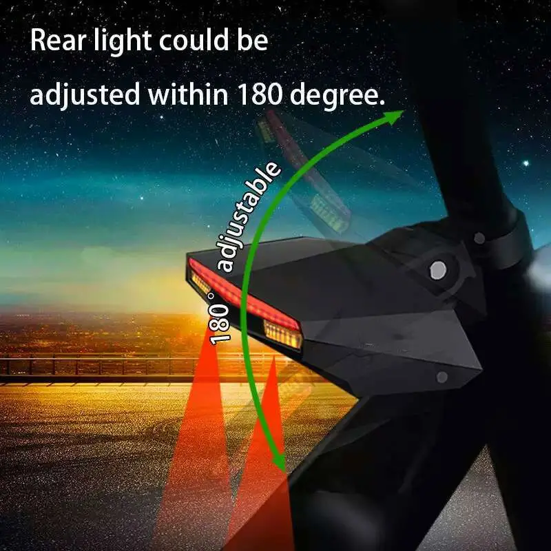 

Chic Cycling Warning Rear Light Wireless Remote Control Night Bicycle Bike Smart