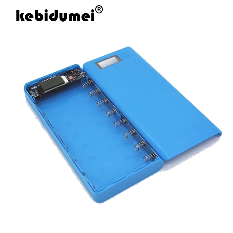 

kebidumei Portable LCD Display External Box For Phone Charging For Trip DC5V 8*18650 Lithium-ion Battery Case Power Bank Shell