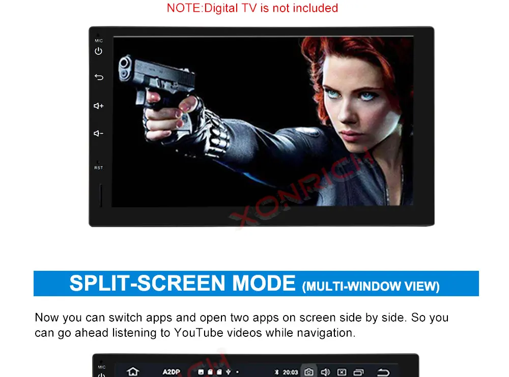 Perfect Autoradio Double Din Android 9.0 Universal Car Multimedia Player Stereo Head unit NO DVD Quad Core Wifi GPS Navi 178mm*100mm 18