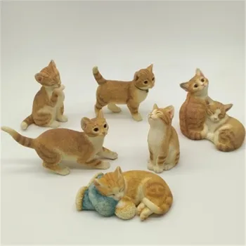 

Cute Cat Statue Simulation Little Cat Mini Q-version Creative Home Decor Resin Action Figure Collectible Model Toy 7CM P965