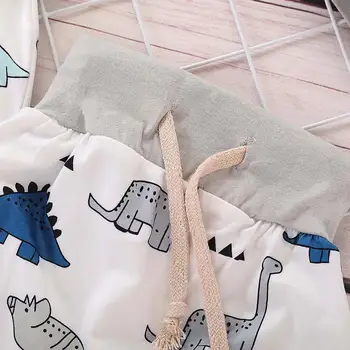 Newborn Kids Baby Girls Boy Clothing Striped Tops+Cartoon Dinosaur Pants Clothes Sets Infant Rompers Pleasant Children's Costume 5