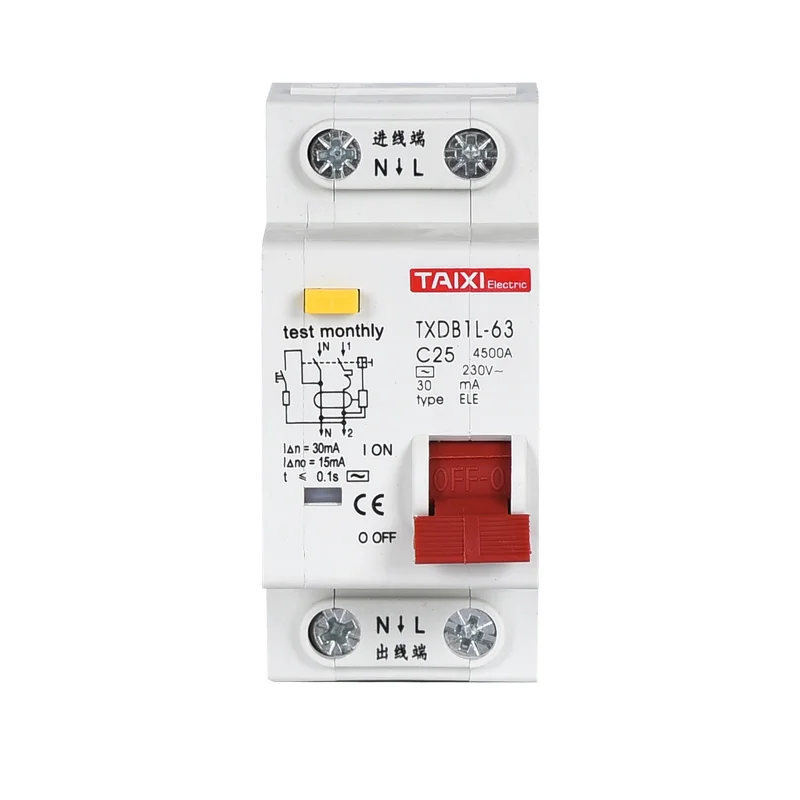 DPNL 1P + N RCBO C40A автоматический выключатель остаточного тока с защитой от перегрузки