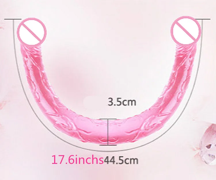 3 Colors Flexible Double Dildo Long Penis Dual Penis Each Top Different Sizes Penetration Dildos Lesbian Sex Products 4
