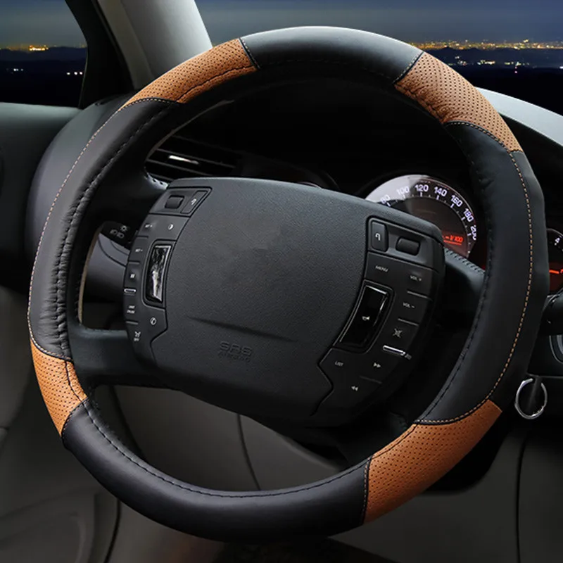 Качественный кожаный чехол рулевого колеса автомобиля